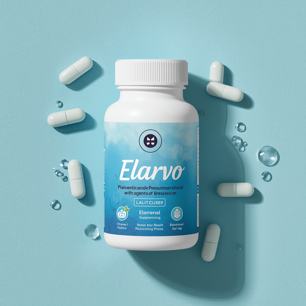 Elarvo daily blend overview graphic with capsule silhouette